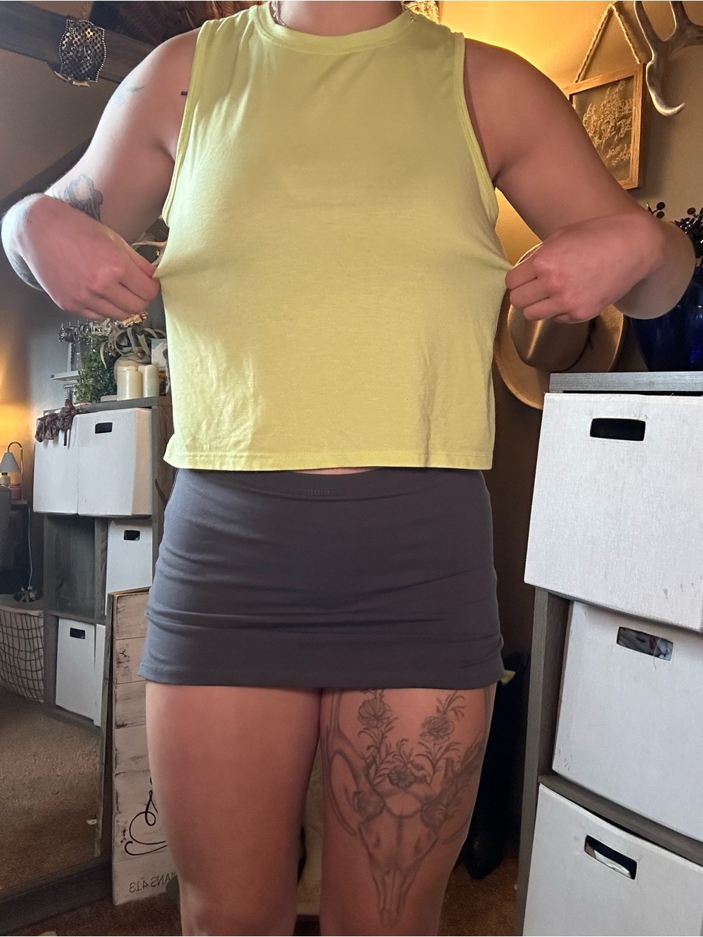 Athleta Sleeveless Crop Tank Top in Light Lime